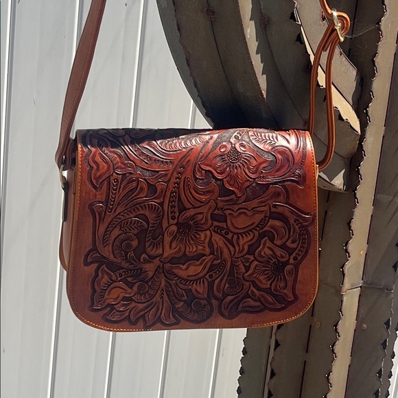 Rare💥Mauzari Sayulita Hand Tooled Leather Catalina Saddle Bag -Large - Picture 6 of 17